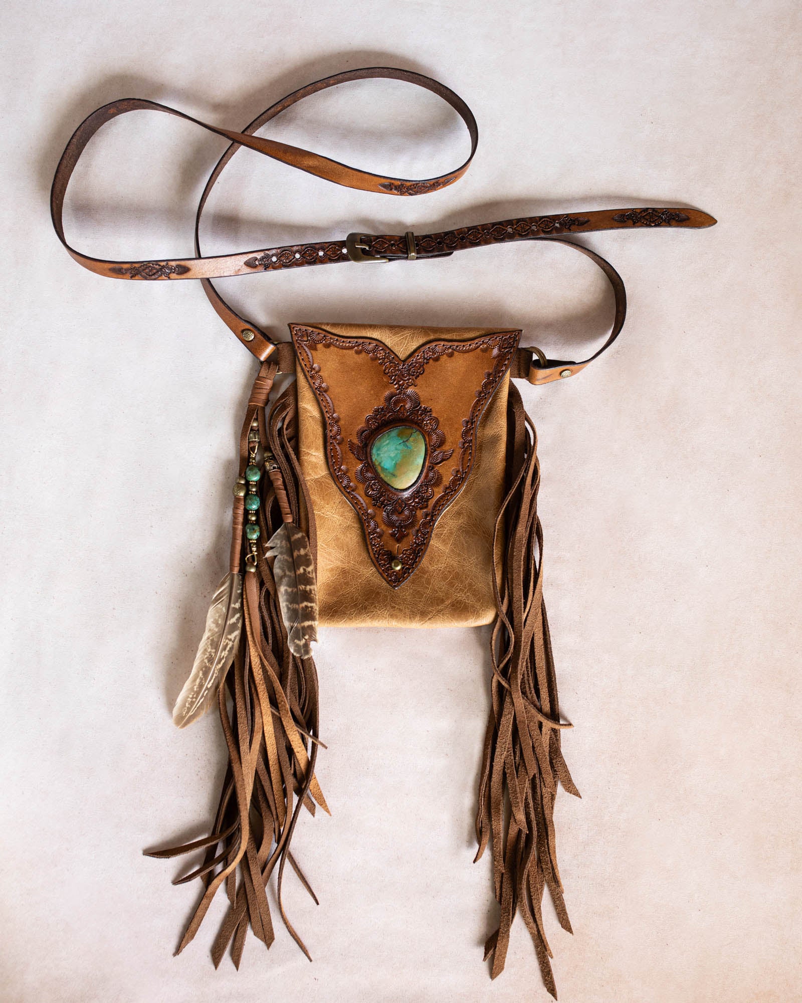 Gypsy Wanderer Phone Pouch with Turquoise