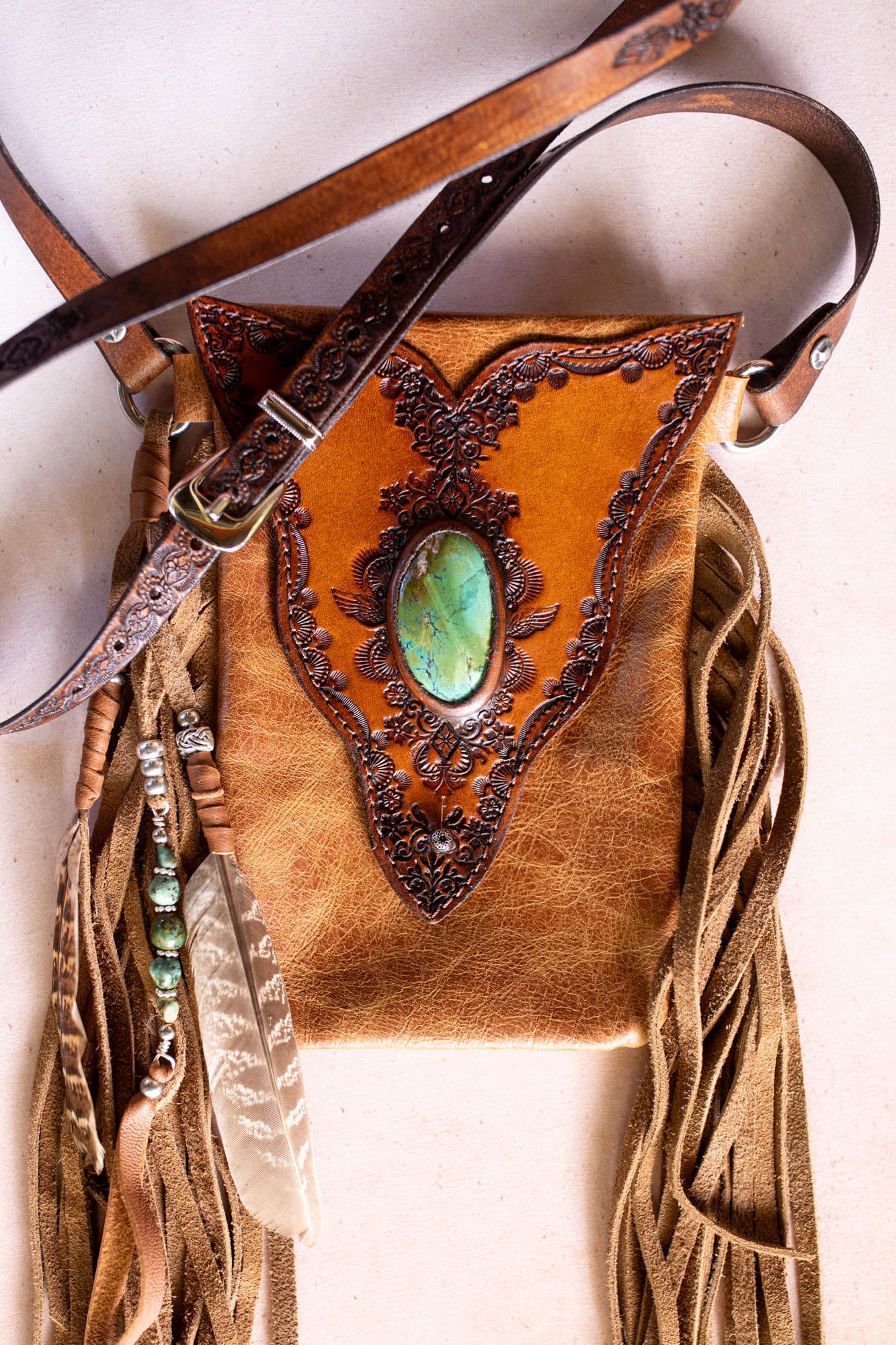 Gypsy Wanderer Phone Pouch with Turquoise