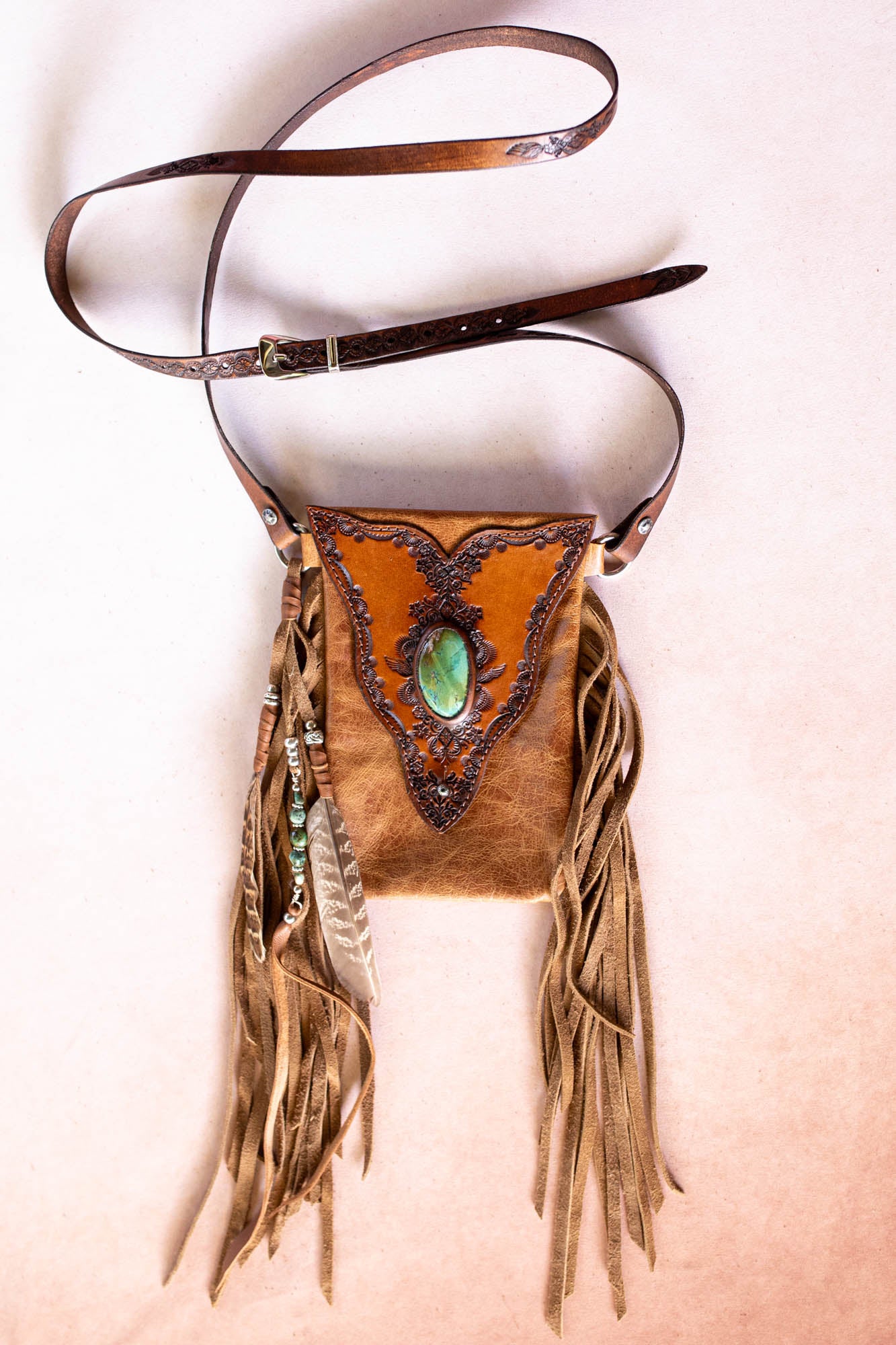 Gypsy Wanderer Phone Pouch with Turquoise
