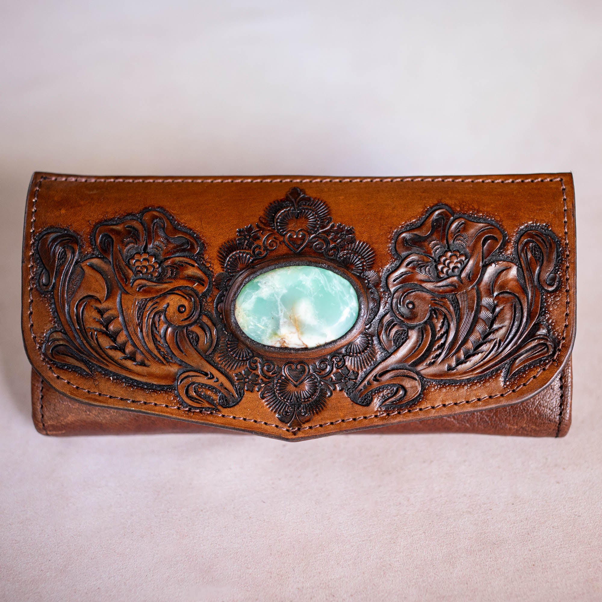 Western Floral Wallet with Chrysoprase