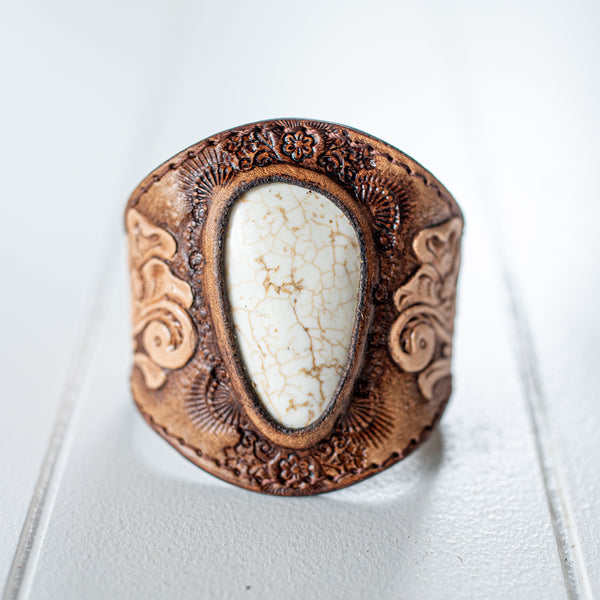 Western Floral Cuff with Wild Horse Magnesite