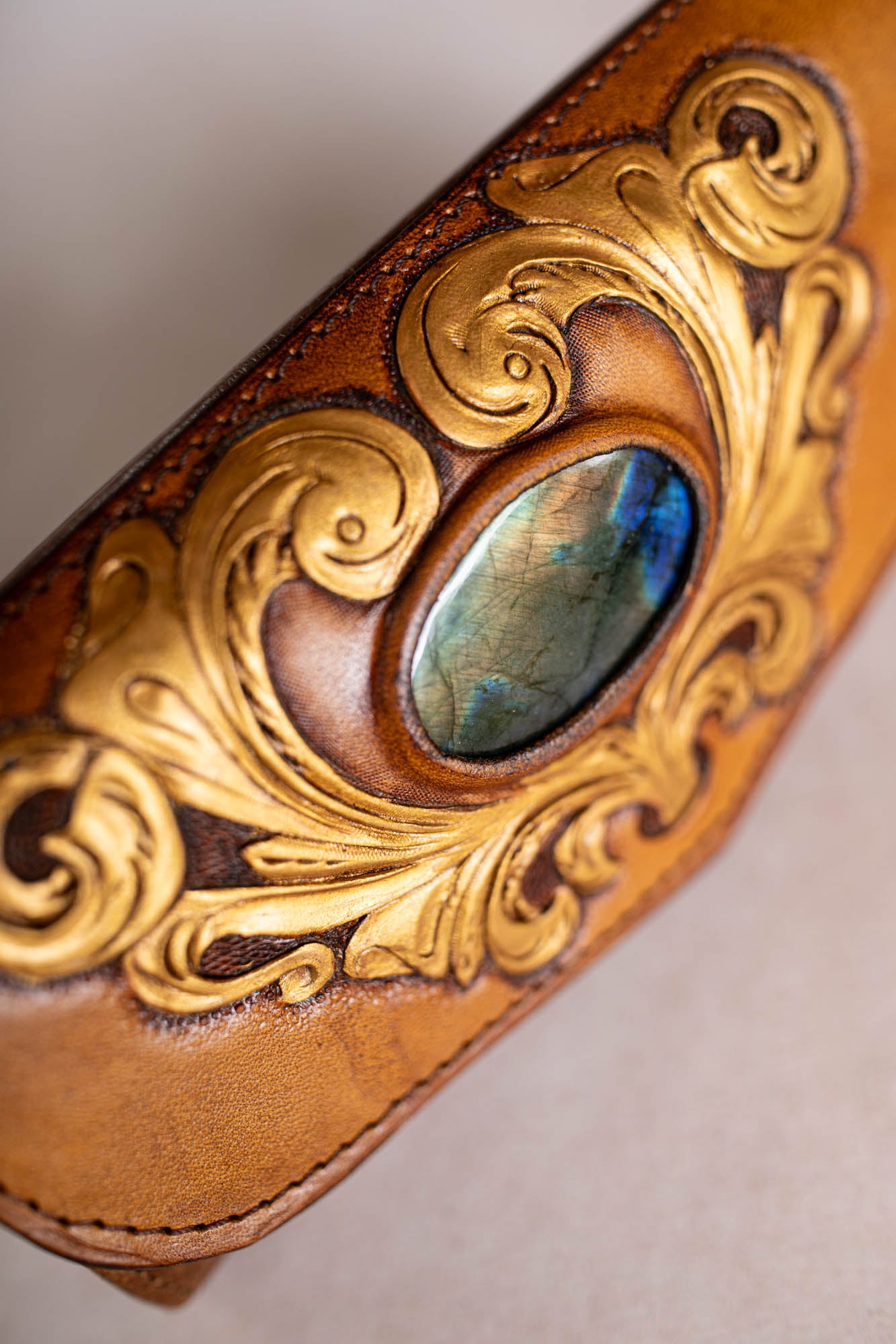 Western Swirls Wallet with Labradorite