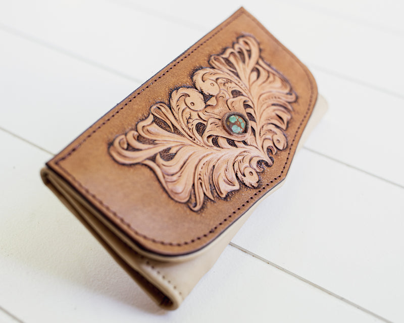 Western Swirl Wallet with Royston Turquoise