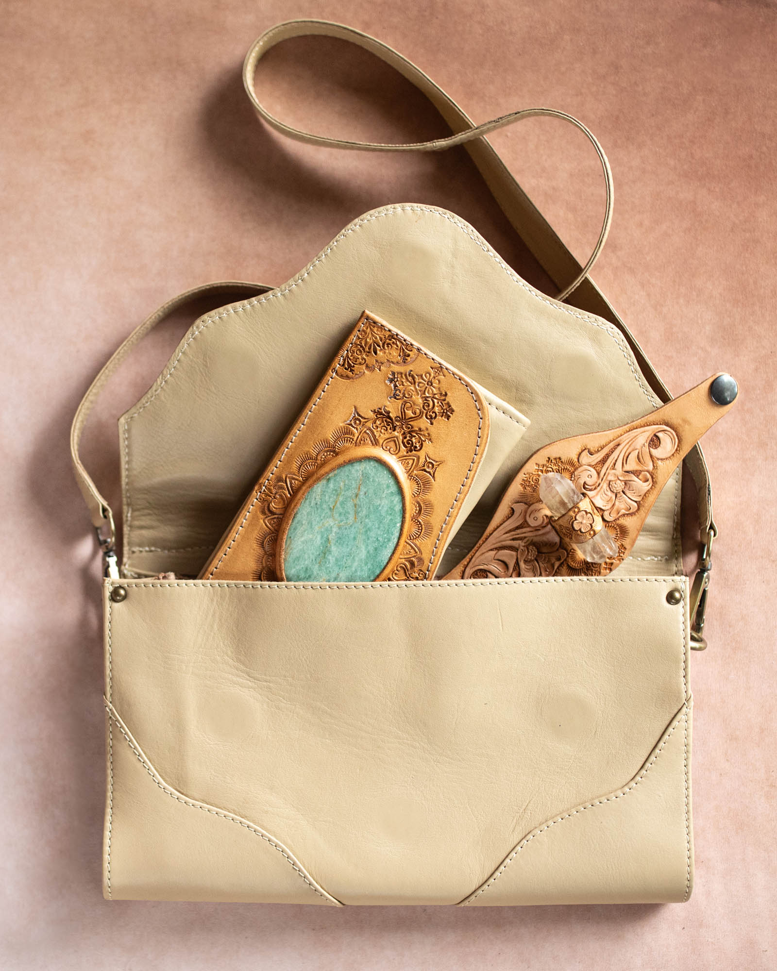 Guardian Wings Clutch with Golden Fluorite