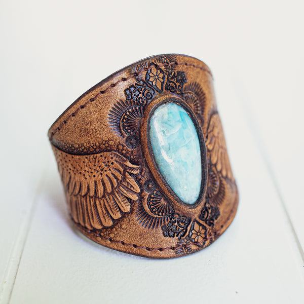 Guardian Wings Cuff with Larimar