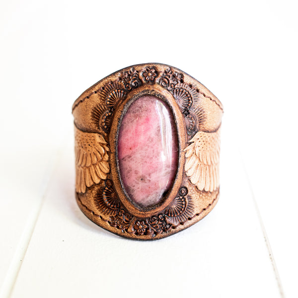 Guardian Wings Cuff with Pink Rhodonite