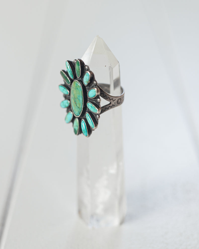 Vintage Zuni Turquoise Cluster Ring
