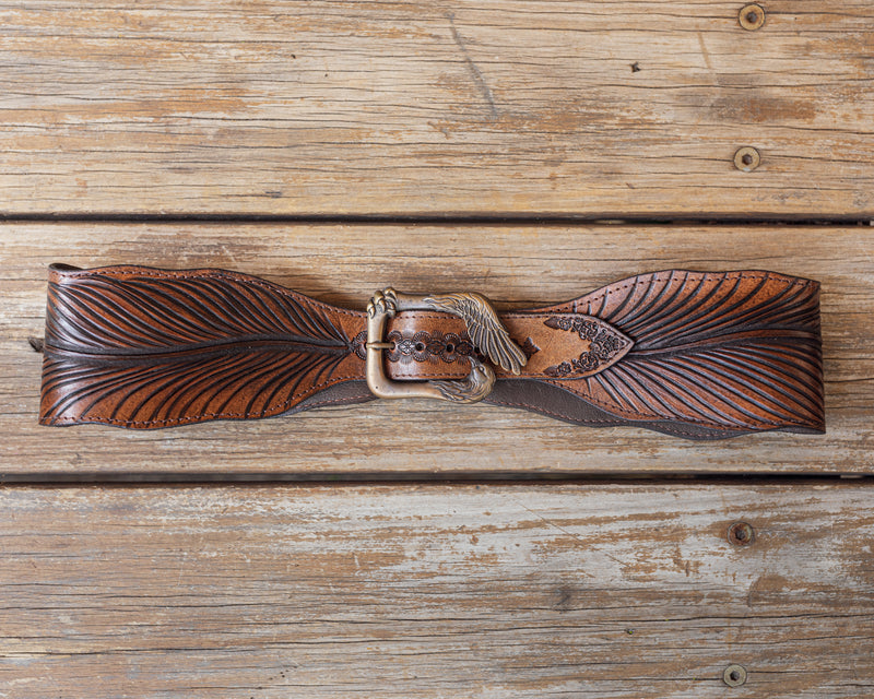 hand_tooled_leather_feather_waist_belt