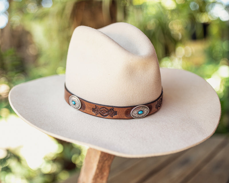 Hat Band with Western Conchos