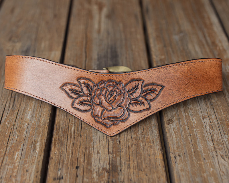 Hand Carved Rose Belt